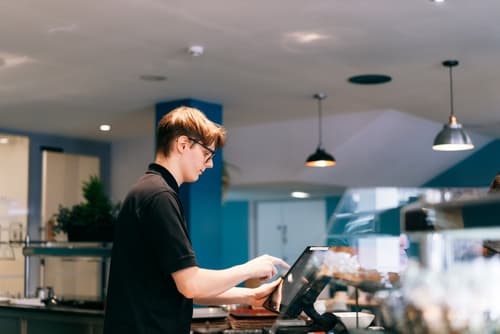 Service window staff member